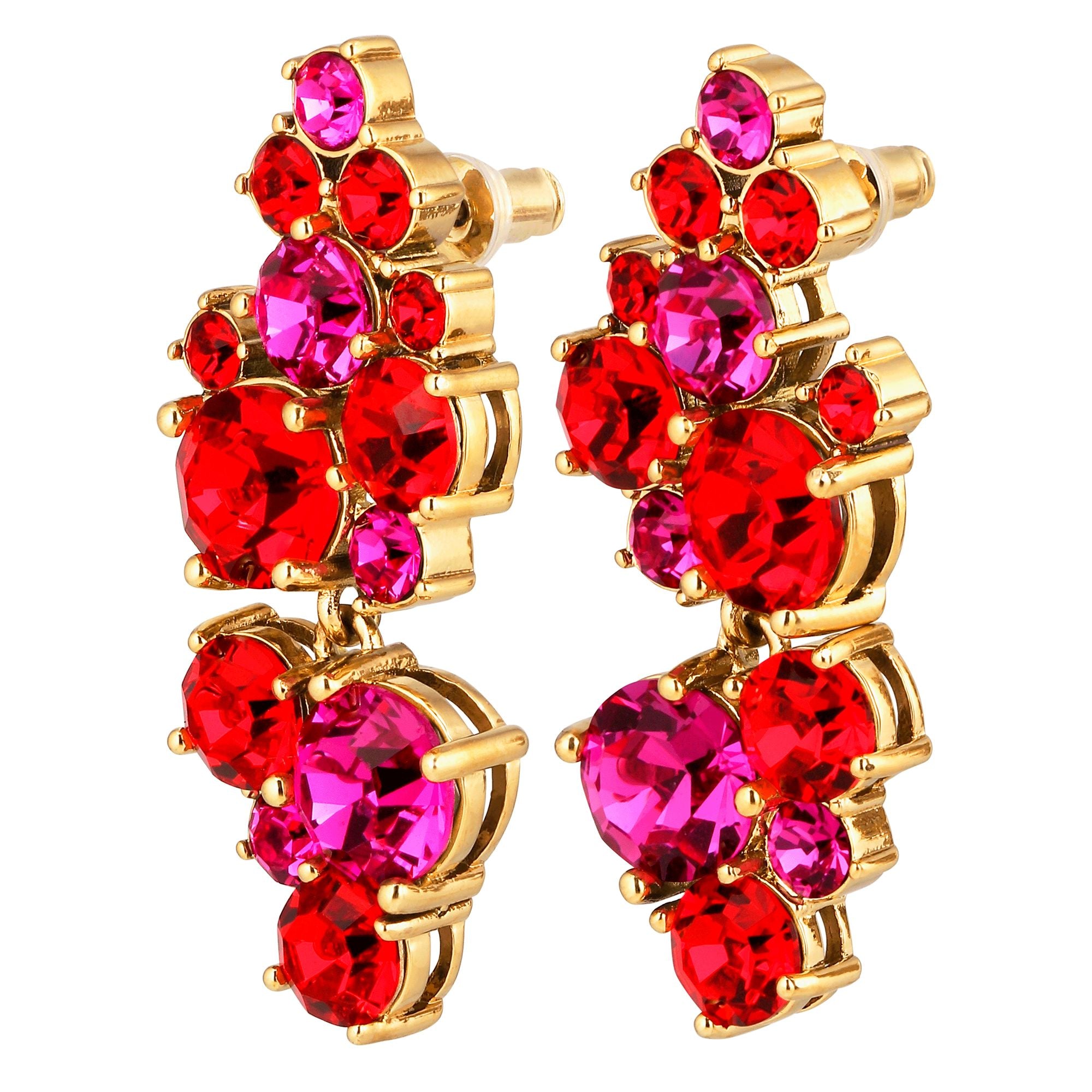 Marigold Gold Statement Earrings – Red Mix