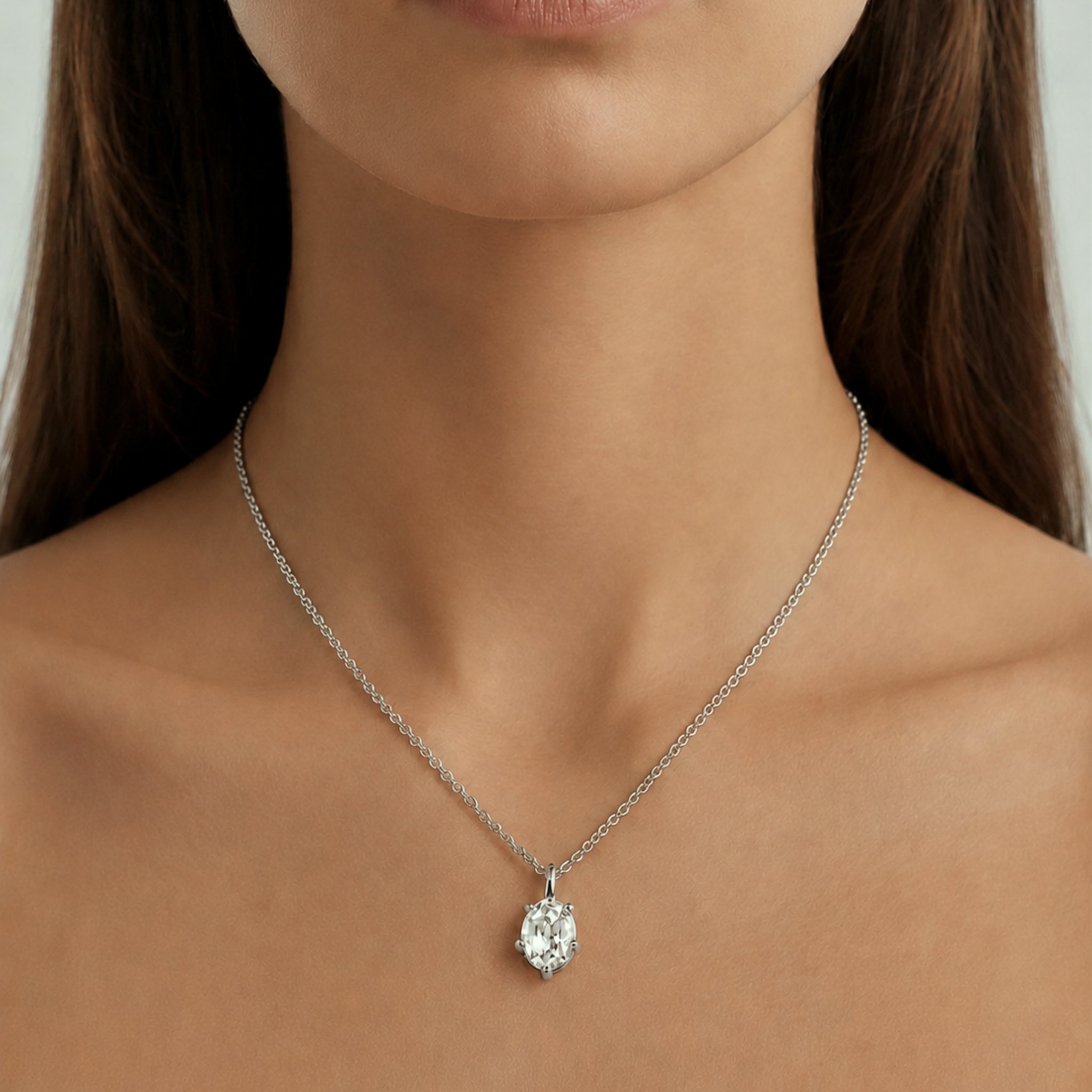 Orb Silver Necklace – Crystal