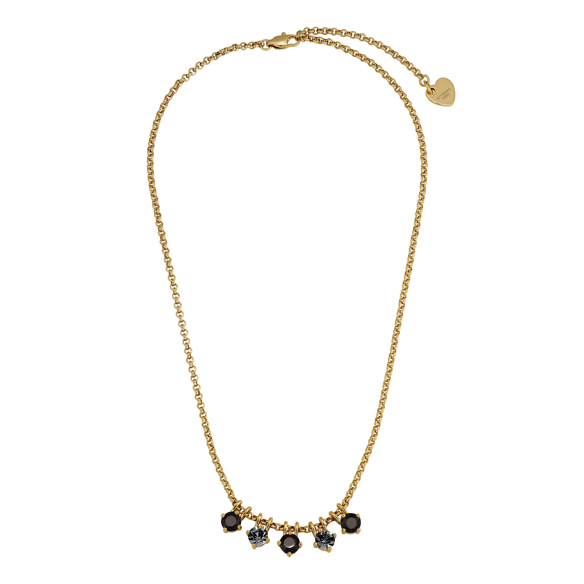 Phila Gold Pendant Necklace – Black Mix