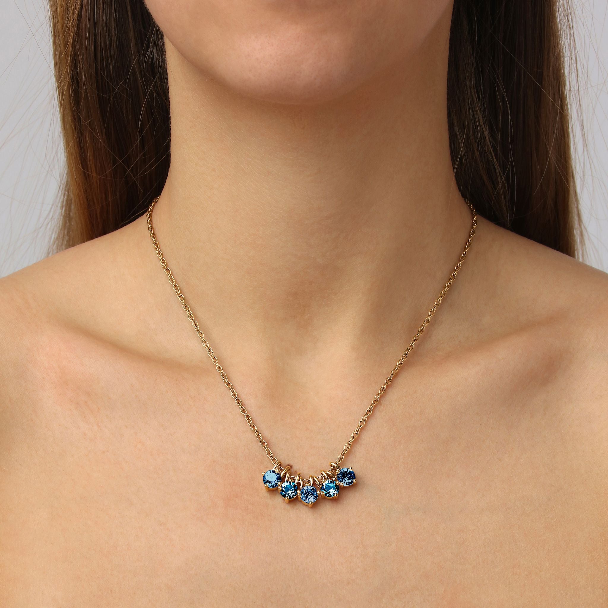 Phila Gold Pendant Necklace – Petrol