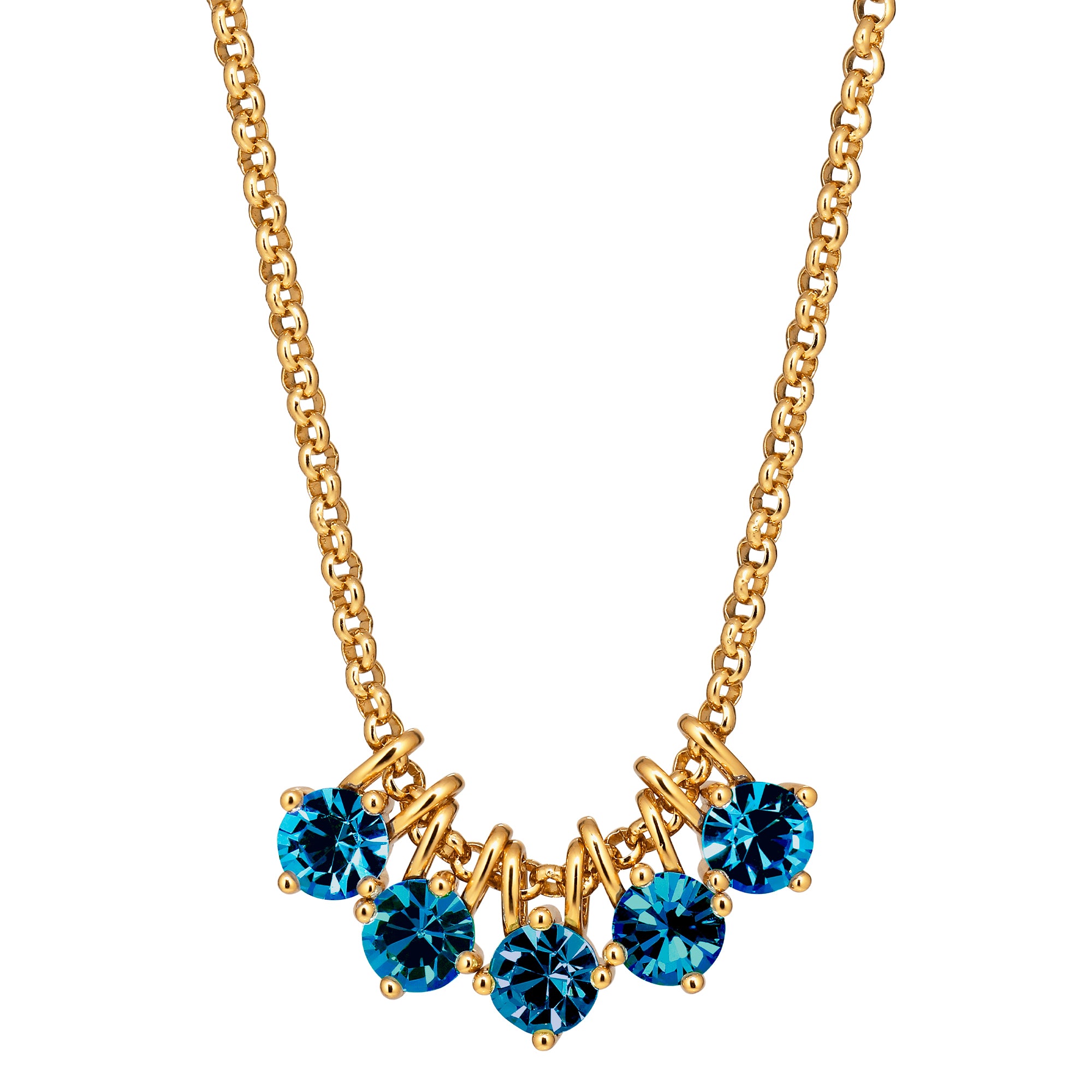 Phila Gold Pendant Necklace – Petrol