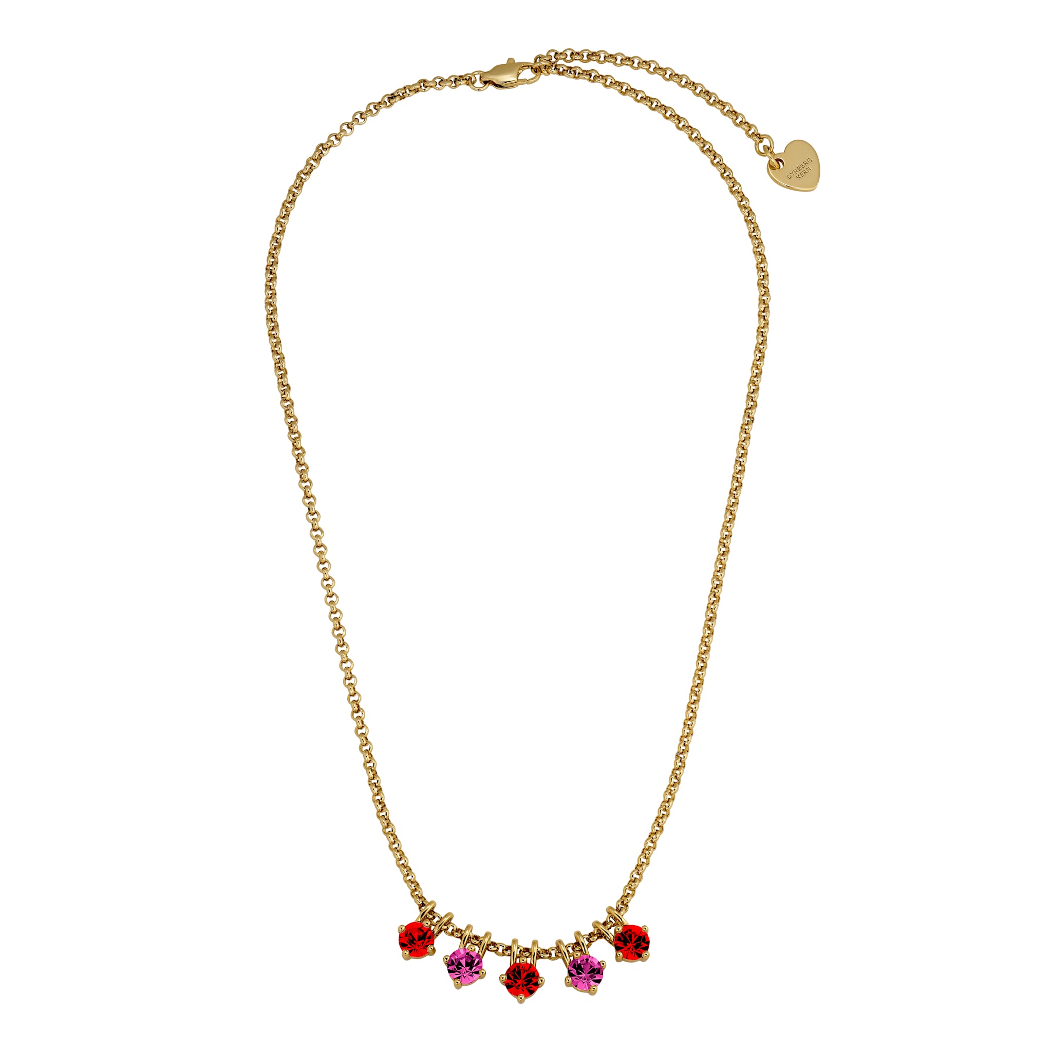 Phila Gold Pendant Necklace – Red Mix