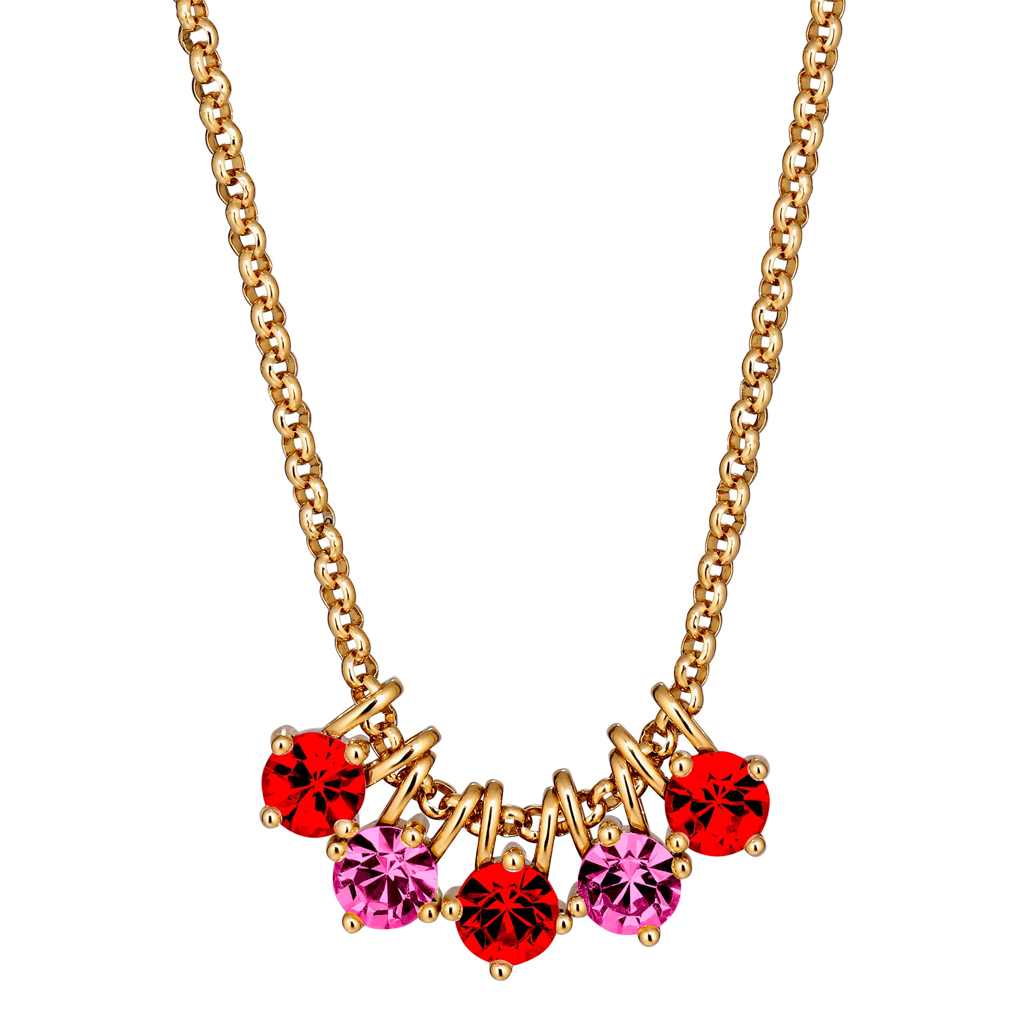 Phila Gold Pendant Necklace – Red Mix