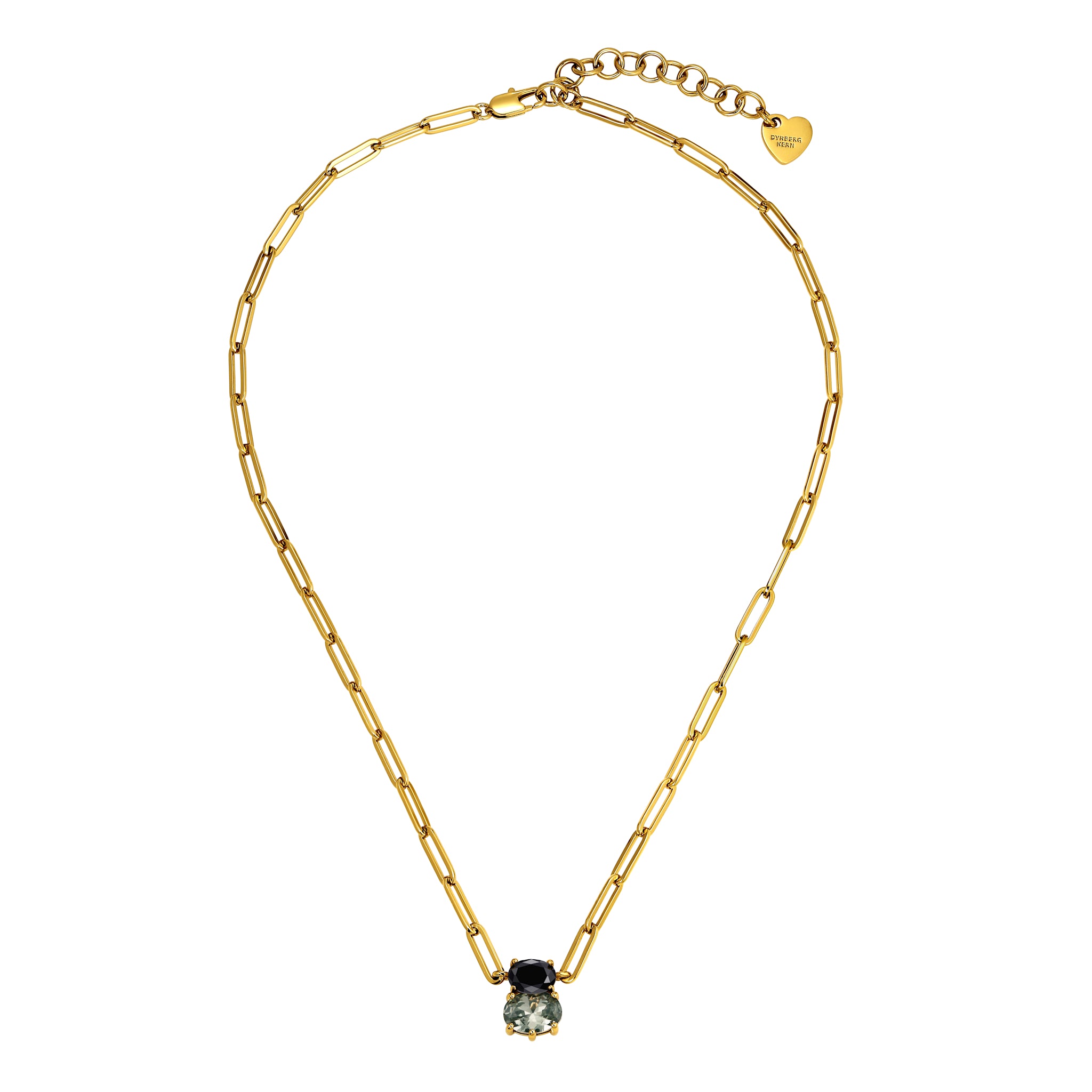 Serafine Gold Necklace – Black / Grey