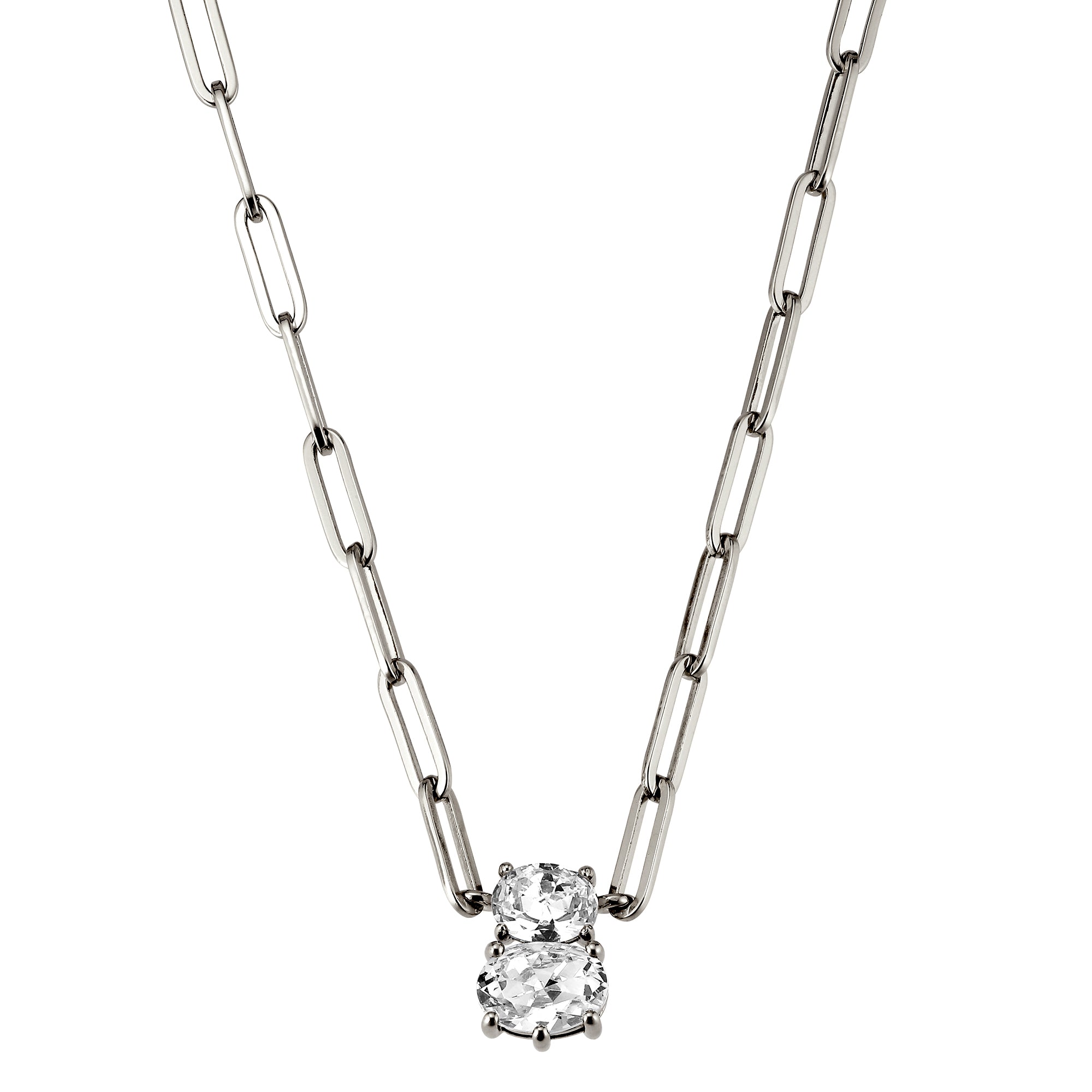 Serafine Silver Necklace – Crystal