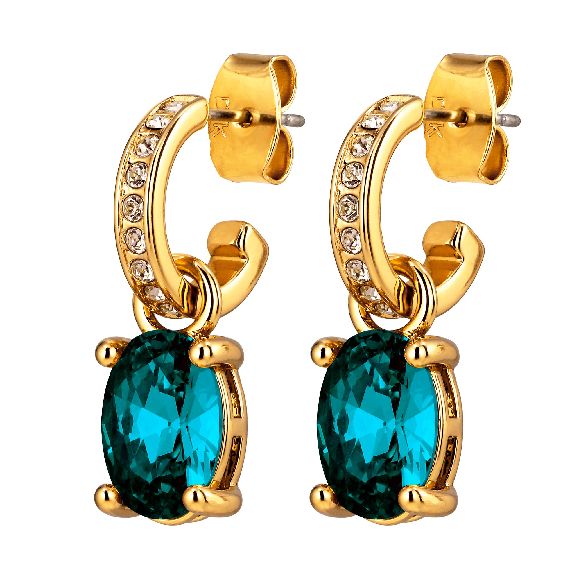 Solene Gold Stud Earrings – Petrol