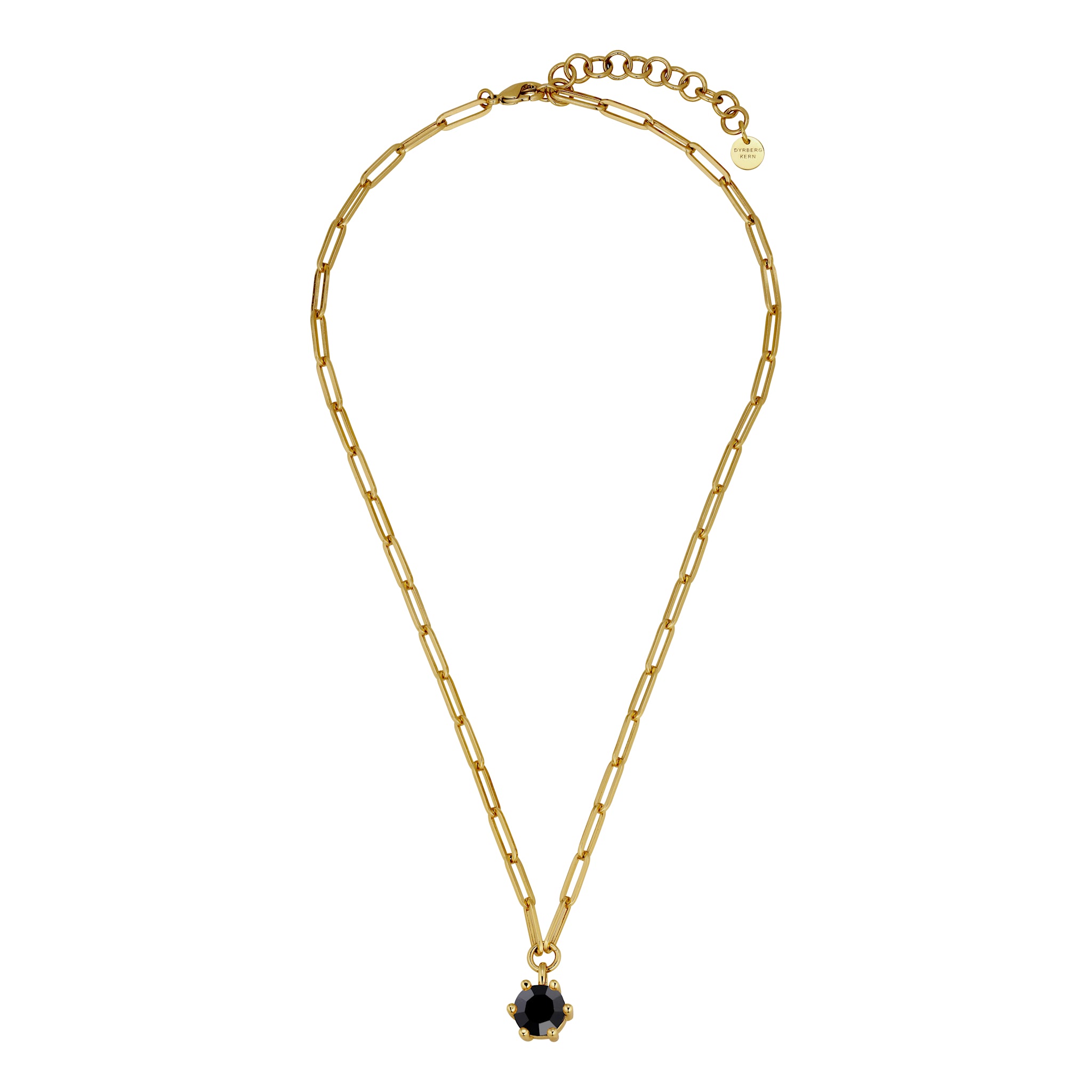 Tessa Gold Pendant Necklace – Black