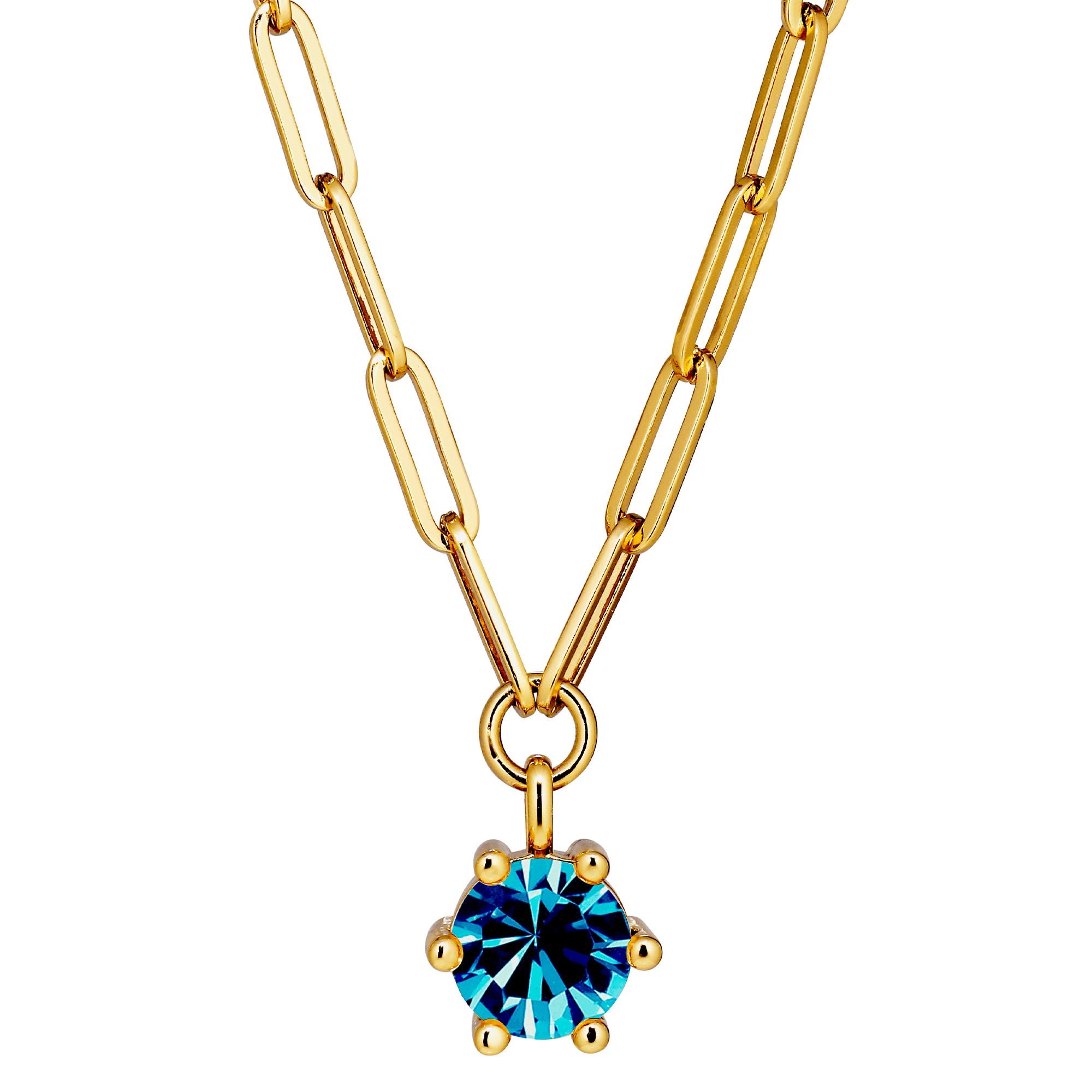 Tessa Gold Pendant Necklace – Petrol