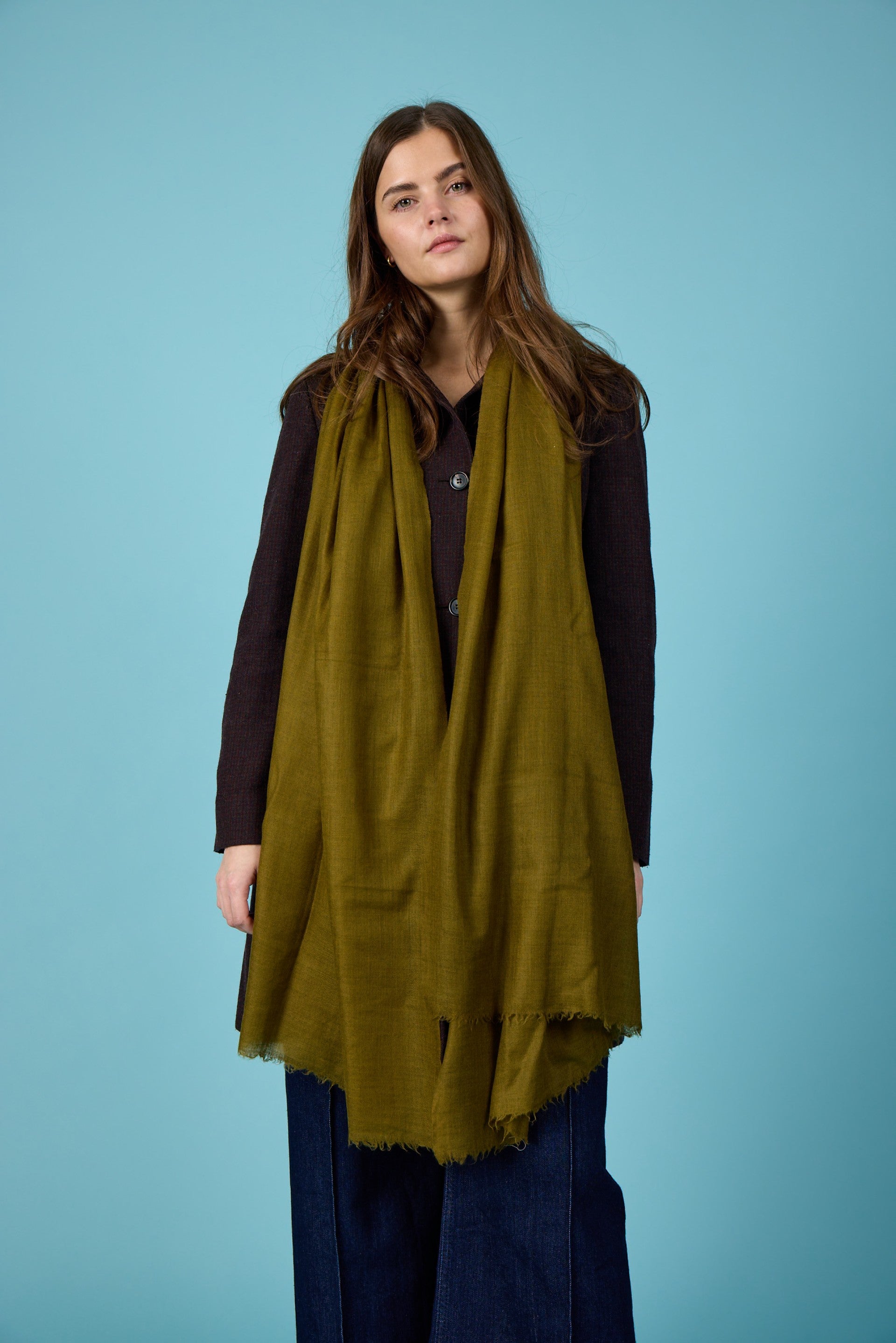 Color Me Happy Wool Scarf – Olive