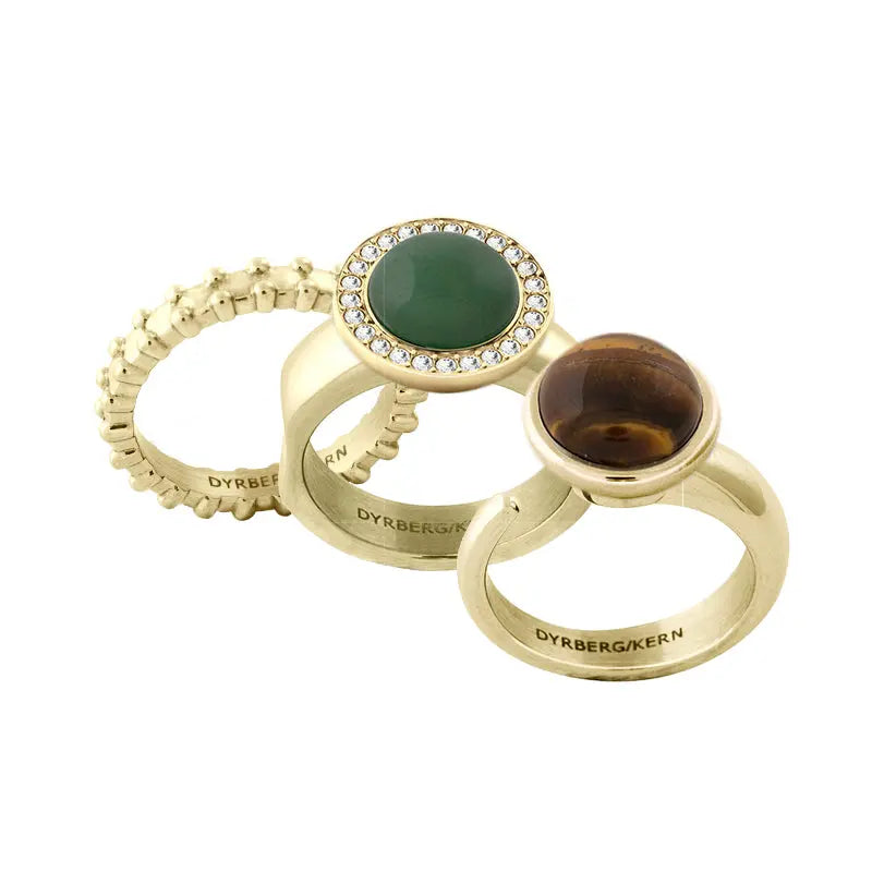 Focus Gold Interchangeable Ring Topper, Rose / Light Green Dyrberg/Kern NZ