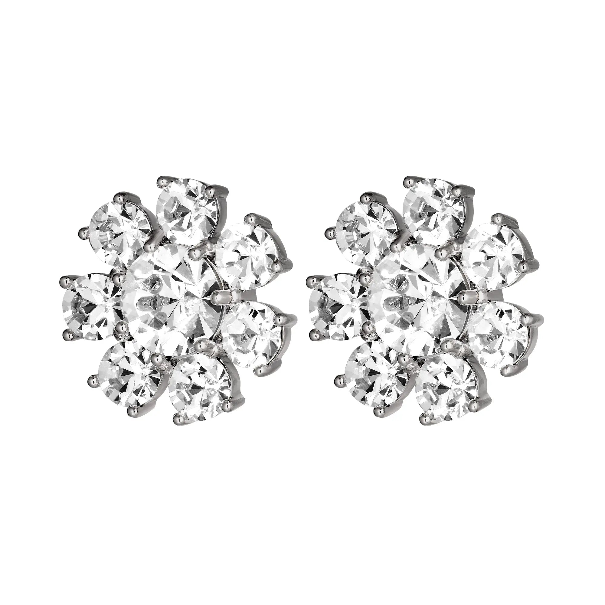 Aubra Shiny Silver Earrings - Crystal - Dyrberg/Kern NZ