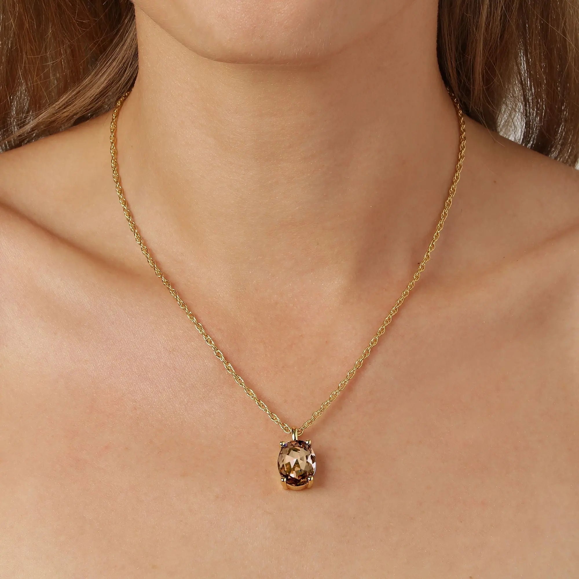 Barga Gold Necklace - Brown - Dyrberg/Kern NZ