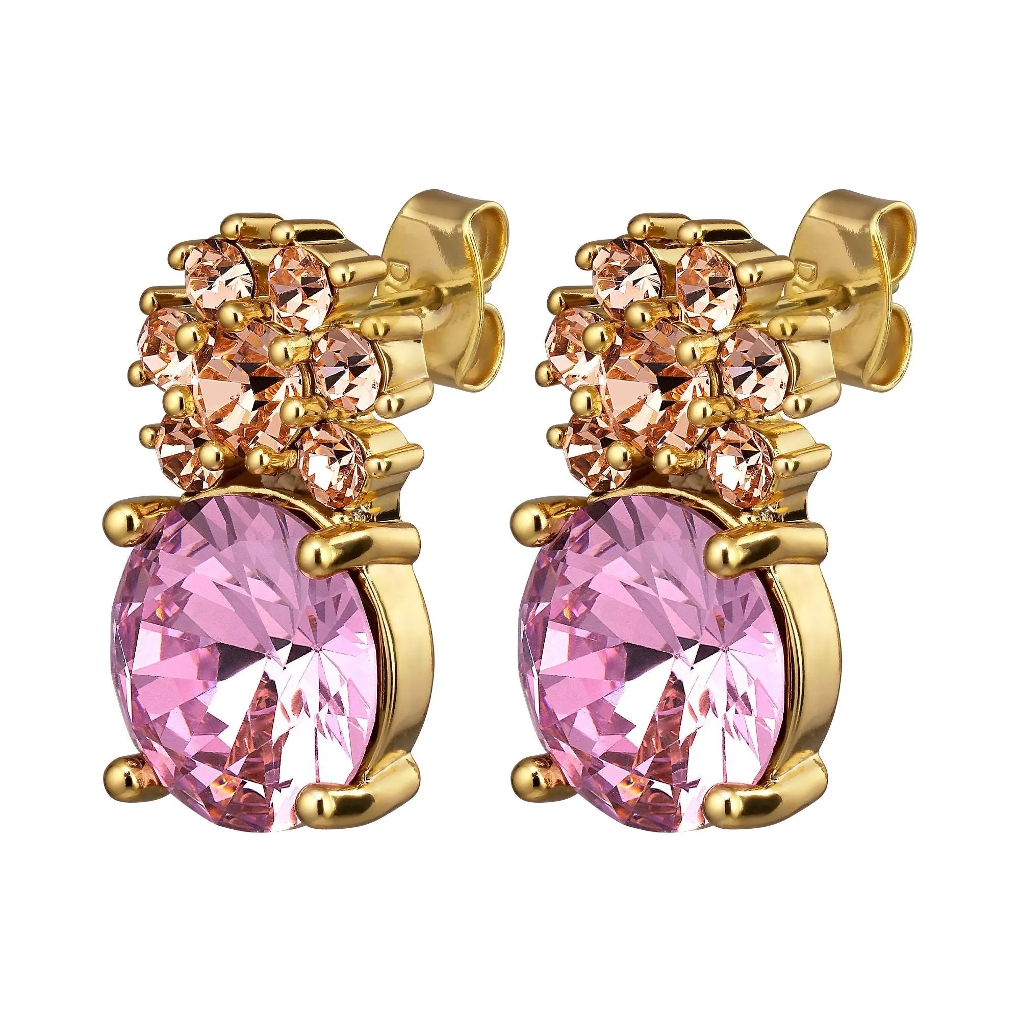 Beckia Gold Earrings - Light Rose / Peach - Dyrberg/Kern NZ