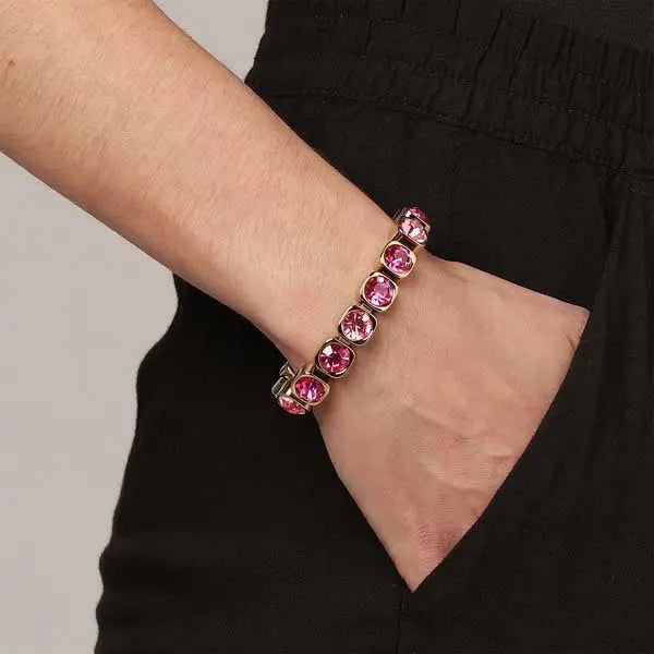 Conian Gold Tennis Bracelet - Pink - Dyrberg/Kern NZ