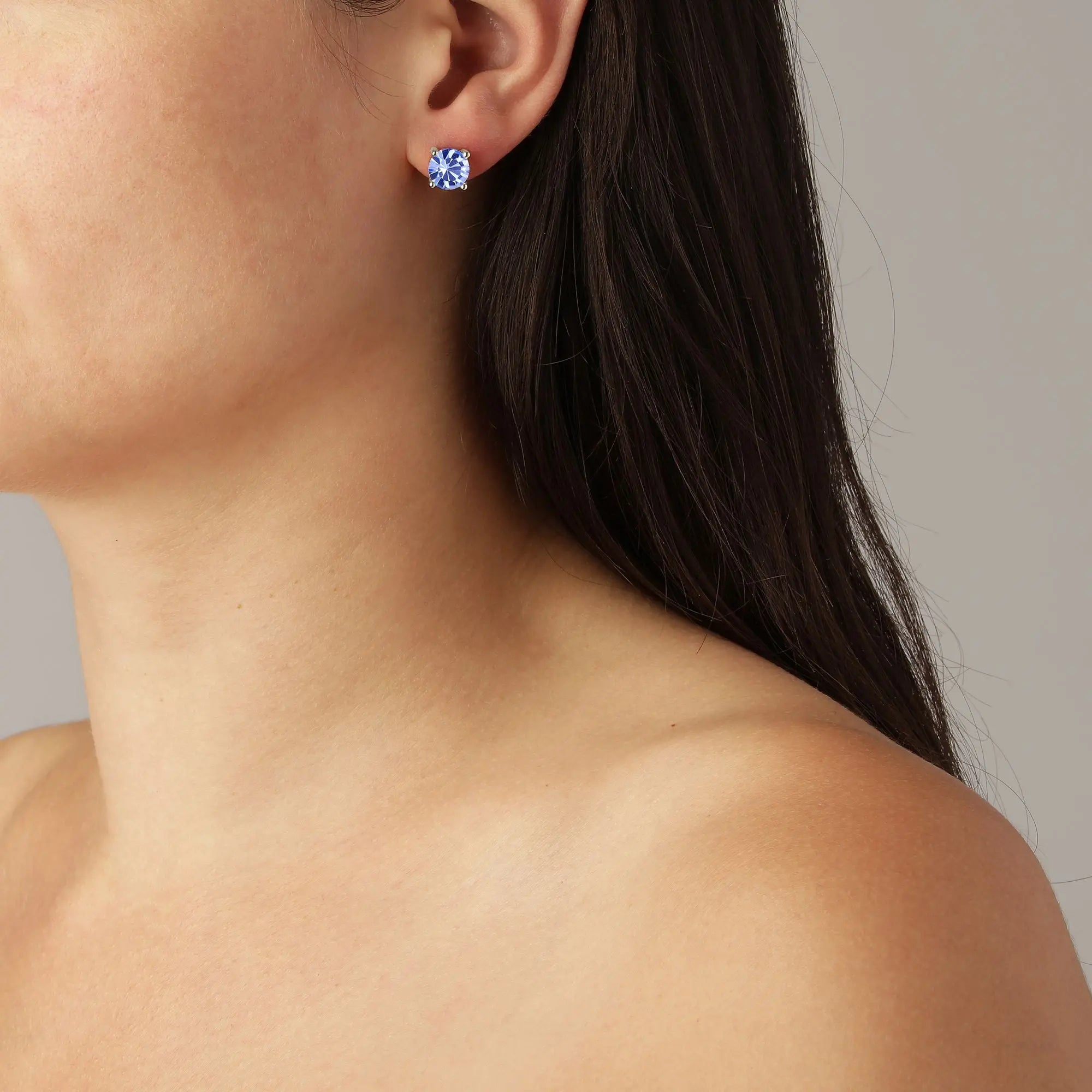 Daze Shiny Silver Earrings - Light Sapphire - Dyrberg/Kern NZ