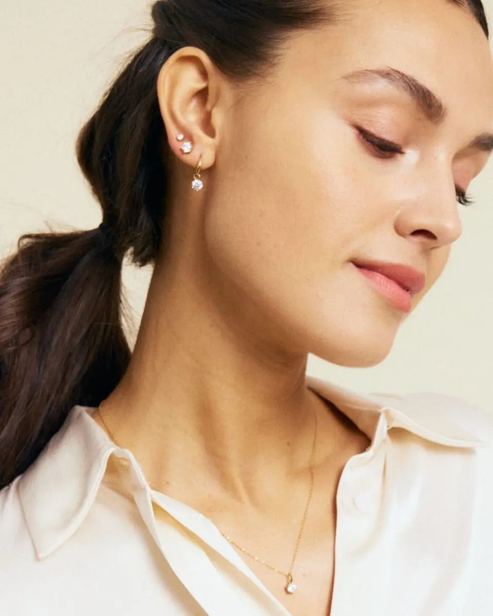 Crown Studs L Gold Edblad