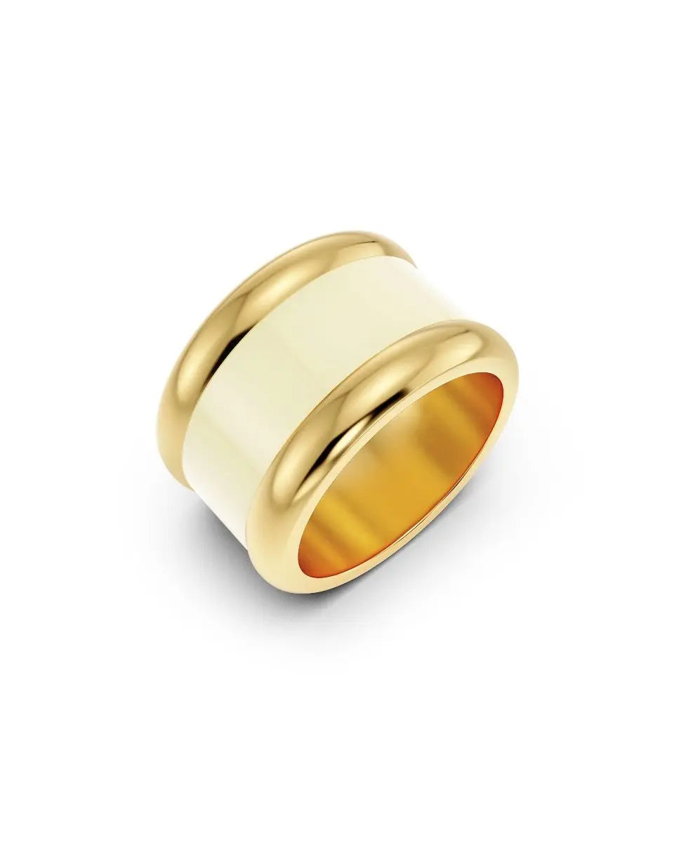 Frame Enamel Ring Off-white Gold Edblad NZ