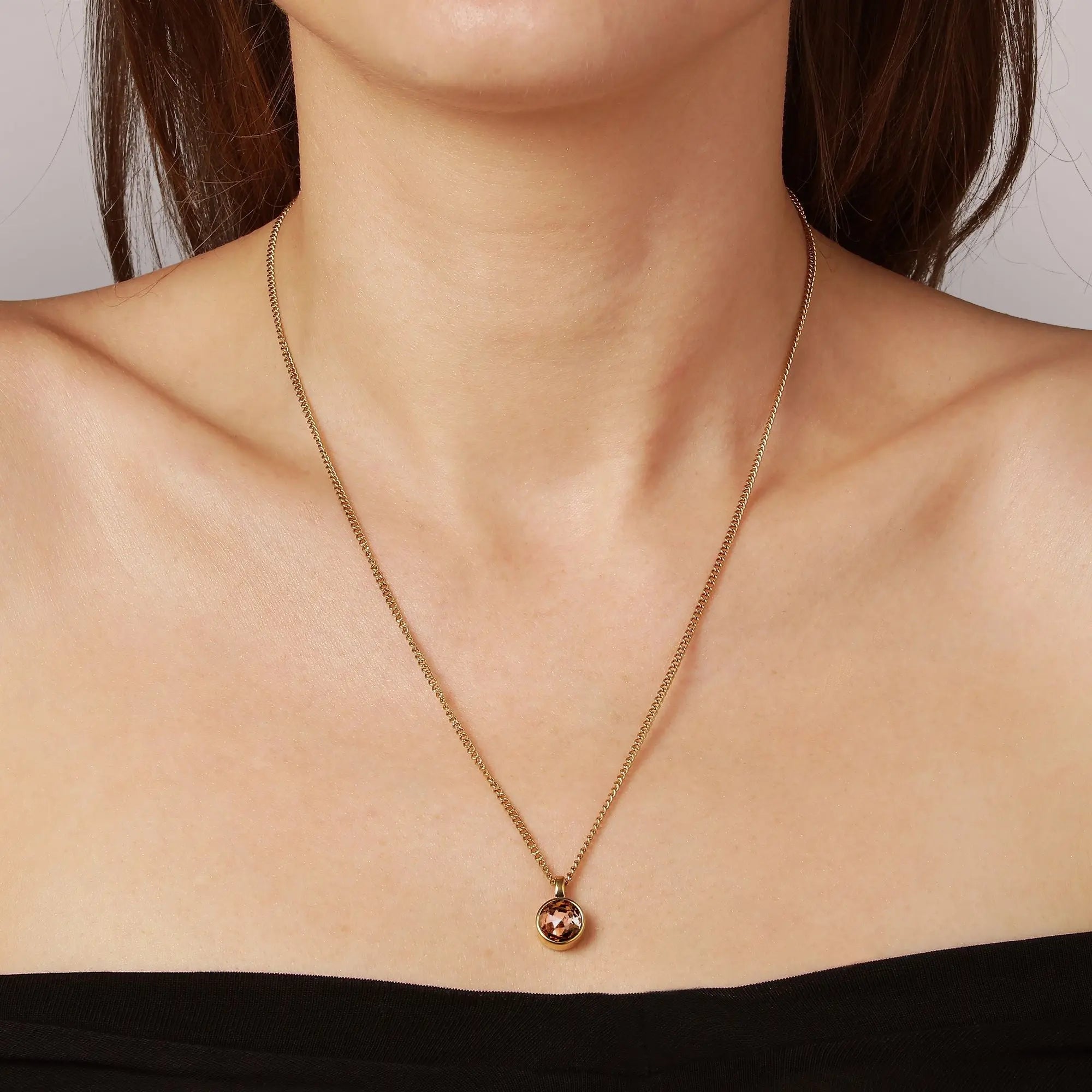 Ette Gold Necklace - Brown - Dyrberg/Kern NZ