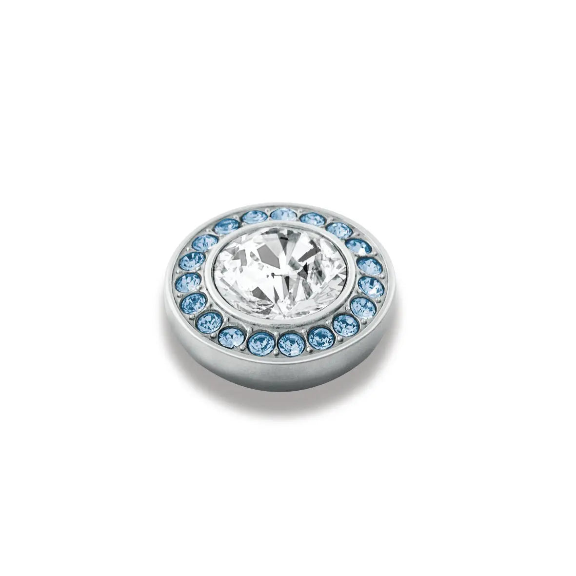 Grace Shiny Silver Interchangeable Ring Topper - Light Blue - Dyrberg/Kern NZ