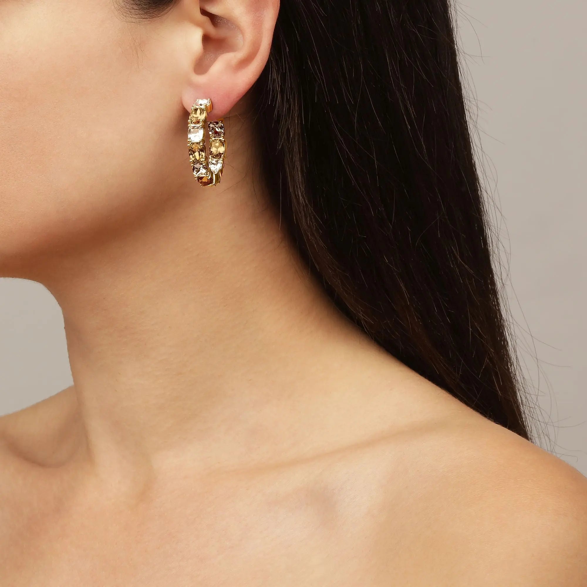 Gretia Gold Earrings - Grey - Dyrberg/Kern NZ