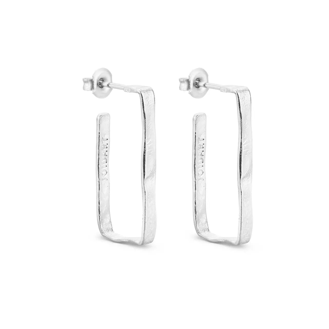 Lignis Silver Thin Hoops Large - Dyrberg/Kern NZ
