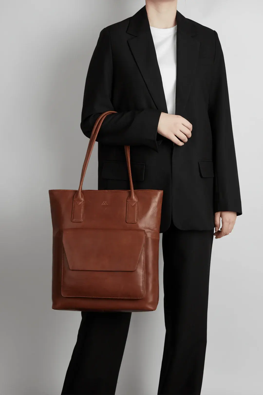 Large Chestnut Coloured Leather Workbag