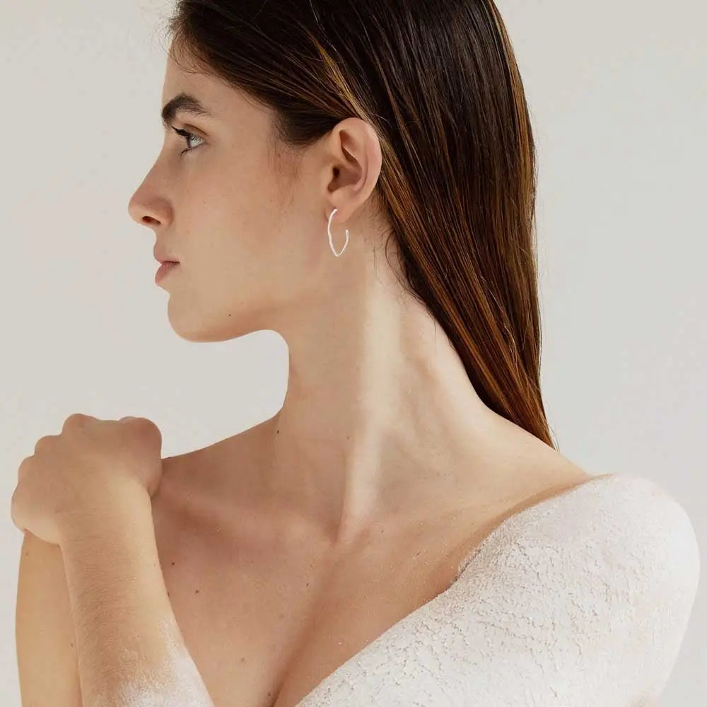 CLARA SILVER HOOPS CIRCULAR SMALL - Dyrberg/Kern NZ