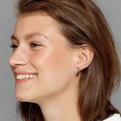 Desolo Shiny Silver Hoop Earrings - Dyrberg/Kern NZ